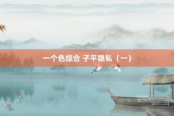 一个色综合 子平隐私(一)