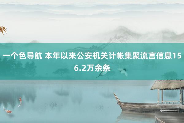 一个色导航 本年以来公安机关计帐集聚流言信息156.2万余条