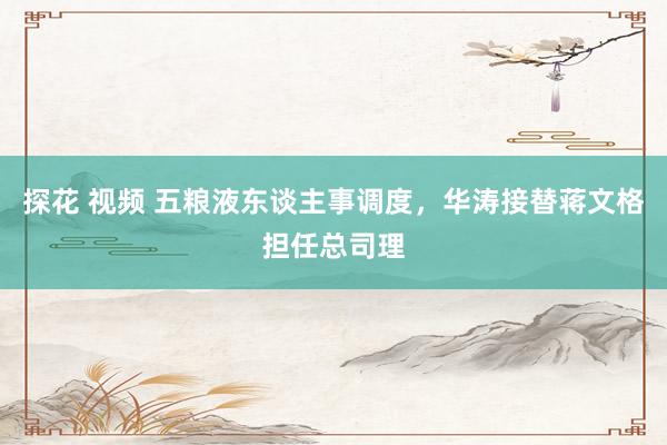 探花 视频 五粮液东谈主事调度，华涛接替蒋文格担任总司理