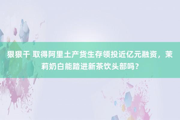 狠狠干 取得阿里土产货生存领投近亿元融资，茉莉奶白能踏进新茶饮头部吗？