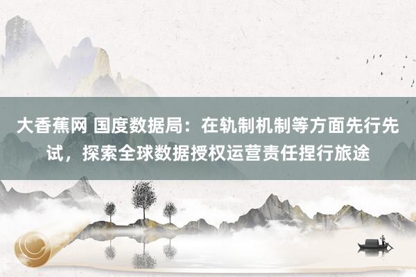 大香蕉网 国度数据局：在轨制机制等方面先行先试，探索全球数据授权运营责任捏行旅途
