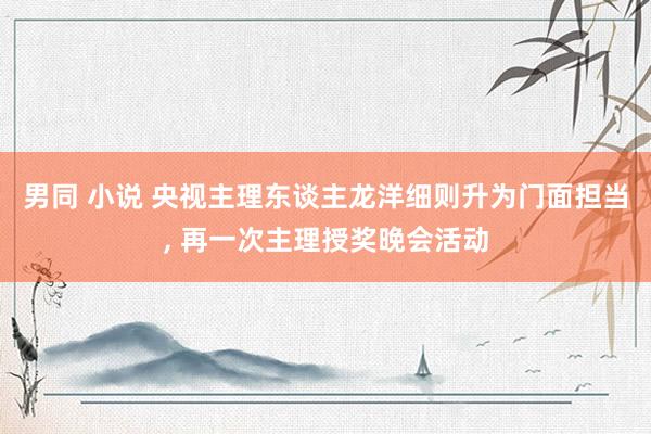 男同 小说 央视主理东谈主龙洋细则升为门面担当， 再一次主理授奖晚会活动