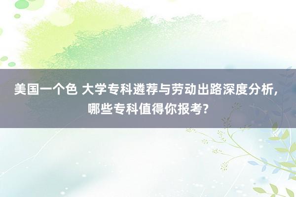 美国一个色 大学专科遴荐与劳动出路深度分析， 哪些专科值得你报考?