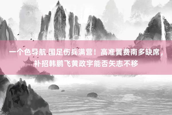一个色导航 国足伤兵满营！高准翼费南多缺席，补招韩鹏飞黄政宇能否矢志不移