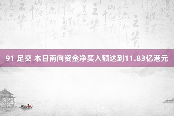91 足交 本日南向资金净买入额达到11.83亿港元