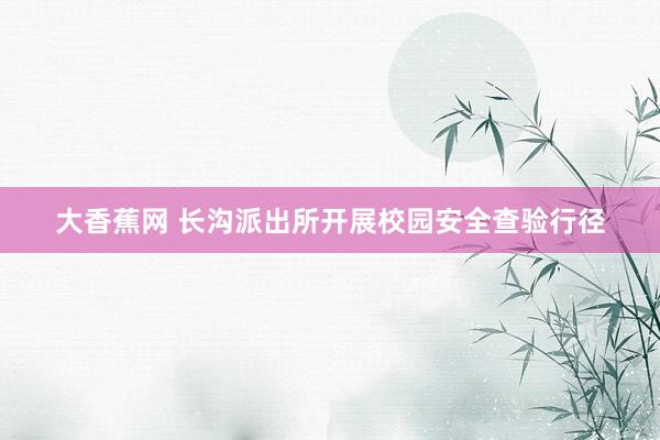 大香蕉网 长沟派出所开展校园安全查验行径