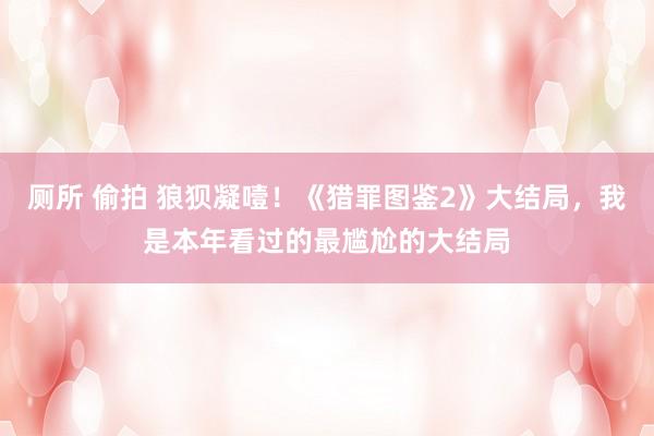 厕所 偷拍 狼狈凝噎！《猎罪图鉴2》大结局，我是本年看过的最尴尬的大结局